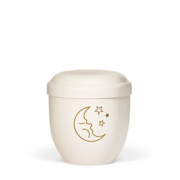 URNE, BARN KREMHVIT MED MÅNE OG STJERNE 7435-BIO