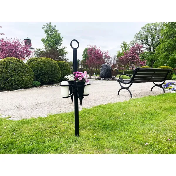 Stativ for gravvaser/gravlys 4 stk, sortlakkert