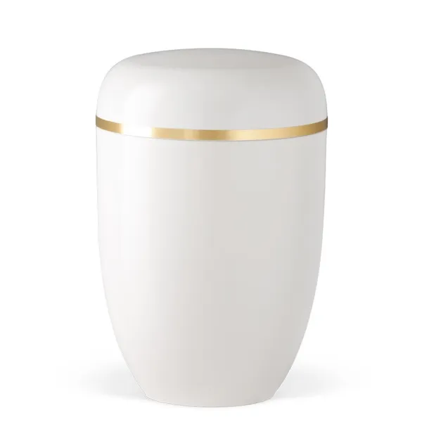 URNE, ELEGANCE KREMHVIT M/ GULLBÅND 25-3675GB