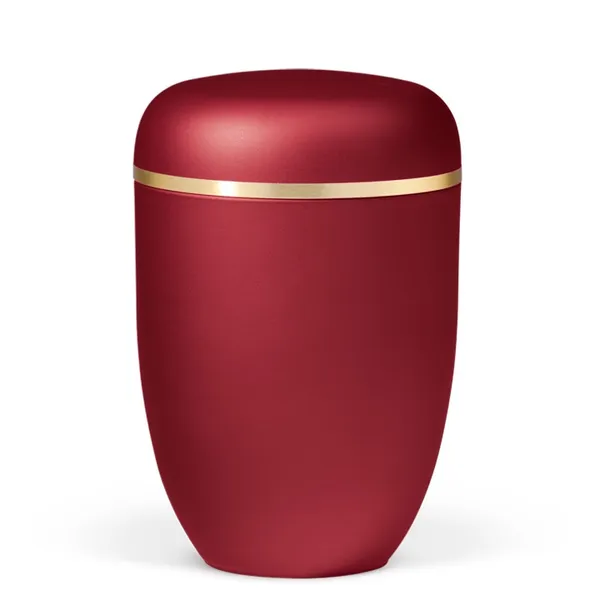 URNE, ELEGANCE RUBIN RØD VELOUR M/ GULLBÅND 25-3680GB