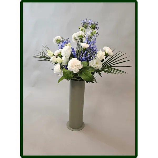 SOLFRID-BLOMSTERVASE, GRØNN, PULVERLAKKERT STÅL H-25CM-Ø11CM