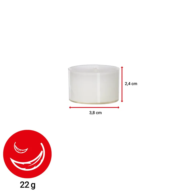 TE-LYS M/ PLASTKOPP H24 X Ø38MM