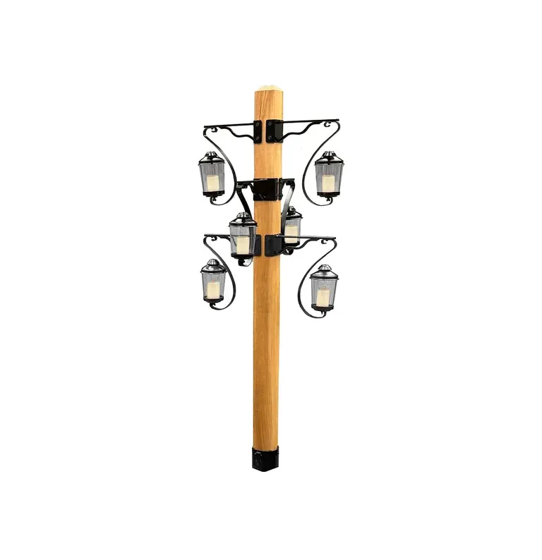 Stolpe "Värna" i eik m/ gravlykter  "Staffan" 6 stk.