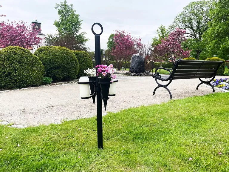 Stativ for gravvaser/gravlys 4 stk, sortlakkert