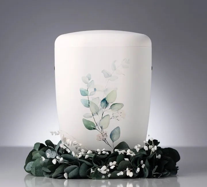 URNE, CONTURA HVIT MATT EUCALYPTUS 28103