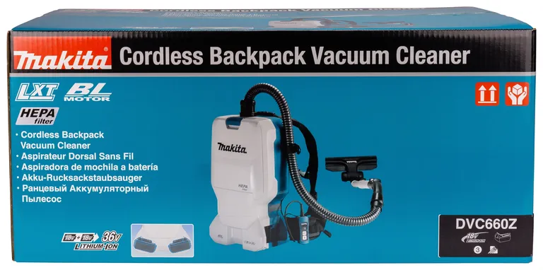 MAKITA, STØVSUGER RYGSEKK LXT 2x18V