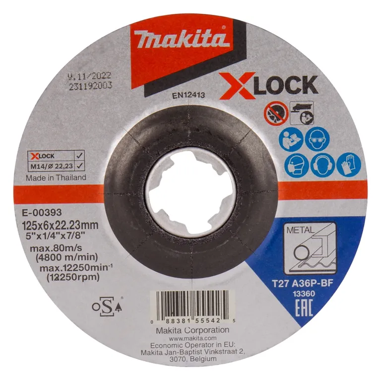 MAKITA, SLIPESKIVE 125X6 X-LOCK