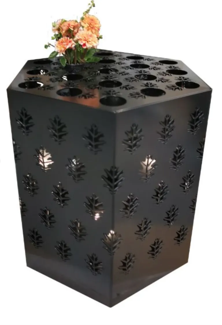 MINNELUND VASE OG LYSHOLDER HEXAGON "EK" H 62 CM